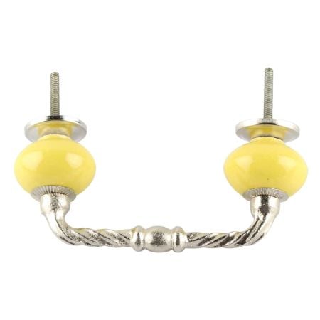 Solid Yellow Ceramic Cut Bridge Handles